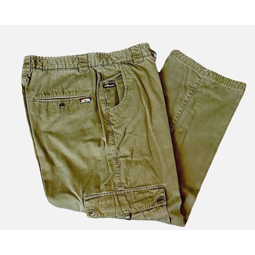 Lugz Twill Cargo Pants Mens 36 Olive Green Cotton Straight Leg Style 85131B
